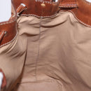 CELINE Macadam Canvas Shoulder Bag PVC Leather Brown Gold Auth 198250-17
