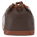 CELINE Macadam Canvas Shoulder Bag PVC Leather Brown Gold Auth 198250-3