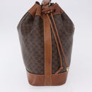 CELINE Macadam Canvas Shoulder Bag PVC Leather Brown Gold Auth 198250-5