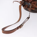 CELINE Macadam Canvas Shoulder Bag PVC Leather Brown Gold Auth 198250-7