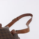 CELINE Macadam Canvas Shoulder Bag PVC Leather Brown Gold Auth 198250-8