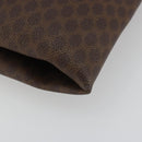 CELINE Macadam Canvas Tote Bag PVC Leather Brown Gold Auth 198251-15