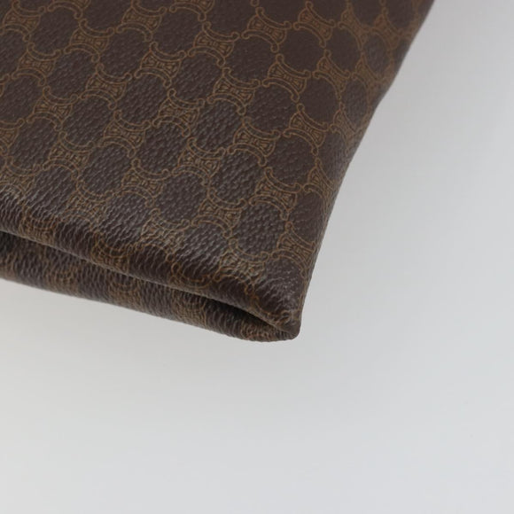 CELINE Macadam Canvas Tote Bag PVC Leather Brown Gold Auth 198251