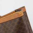 CELINE Macadam Canvas Tote Bag PVC Leather Brown Gold Auth 198251-9