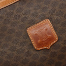 CELINE Macadam Canvas Tote Bag PVC Leather Brown Gold Auth 198251-18