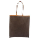 CELINE Macadam Canvas Tote Bag PVC Leather Brown Gold Auth 198251-2