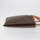 CELINE Macadam Canvas Tote Bag PVC Leather Brown Gold Auth 198251-3