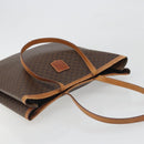 CELINE Macadam Canvas Tote Bag PVC Leather Brown Gold Auth 198251-6