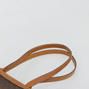 CELINE Macadam Canvas Tote Bag PVC Leather Brown Gold Auth 198251-8