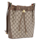 GUCCI GG Supreme Web Sherry Line Bag PVC Beige Gold 72 02 034 Auth 198252-1