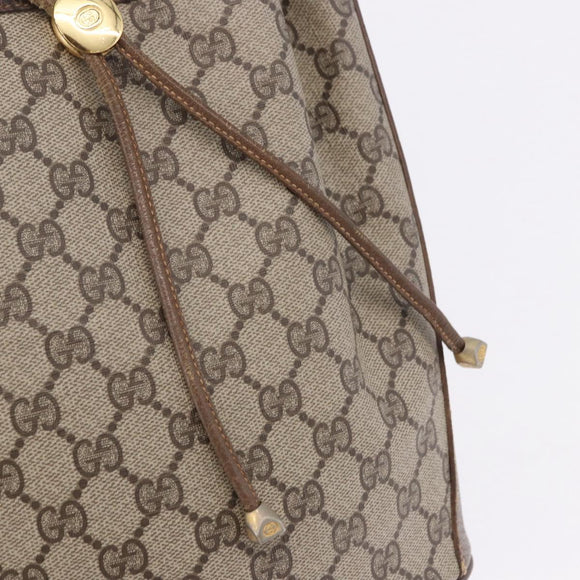 GUCCI GG Supreme Web Sherry Line Bag PVC Beige Gold 72 02 034 Auth 198252