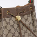 GUCCI GG Supreme Web Sherry Line Bag PVC Beige Gold 72 02 034 Auth 198252-18