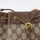 GUCCI GG Supreme Web Sherry Line Bag PVC Beige Gold 72 02 034 Auth 198252-10