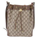 GUCCI GG Supreme Web Sherry Line Bag PVC Beige Gold 72 02 034 Auth 198252-13