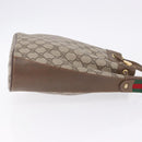 GUCCI GG Supreme Web Sherry Line Bag PVC Beige Gold 72 02 034 Auth 198252-3