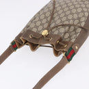 GUCCI GG Supreme Web Sherry Line Bag PVC Beige Gold 72 02 034 Auth 198252-6