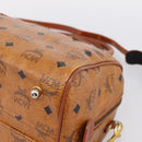 MCM Logogram Vicetos Boston Bag PVC Leather 2way Brown Gold Auth 198253-15