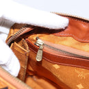 MCM Logogram Vicetos Boston Bag PVC Leather 2way Brown Gold Auth 198253-21