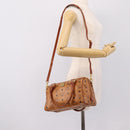 MCM Logogram Vicetos Boston Bag PVC Leather 2way Brown Gold Auth 198253-24
