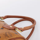 MCM Logogram Vicetos Boston Bag PVC Leather 2way Brown Gold Auth 198253-14