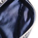 FENDI Zucchino Canvas Mamma Baguette Shoulder Bag Navy Silver Auth 198254V-30