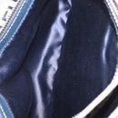 FENDI Zucchino Canvas Mamma Baguette Shoulder Bag Navy Silver Auth 198254V-32