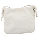 LOEWE Shoulder Bag Leather White Gold Auth 198255-13