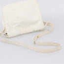 LOEWE Shoulder Bag Leather White Gold Auth 198255-7