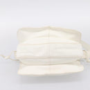 LOEWE Shoulder Bag Leather White Gold Auth 198255-5