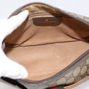 GUCCI GG Supreme Web Sherry Line Bag PVC Beige Gold 89 02 032 Auth 198257-16