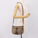 GUCCI GG Supreme Web Sherry Line Bag PVC Beige Gold 89 02 032 Auth 198257-24