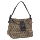 FENDI Zucchino Canvas Mamma Baguette Shoulder Bag Beige 8BR004 Auth 198258V-1