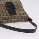 FENDI Zucchino Canvas Mamma Baguette Shoulder Bag Beige 8BR004 Auth 198258V-10