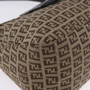FENDI Zucchino Canvas Mamma Baguette Shoulder Bag Beige 8BR004 Auth 198258V-14