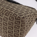 FENDI Zucchino Canvas Mamma Baguette Shoulder Bag Beige 8BR004 Auth 198258V-15