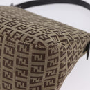 FENDI Zucchino Canvas Mamma Baguette Shoulder Bag Beige 8BR004 Auth 198258V-17