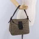 FENDI Zucchino Canvas Mamma Baguette Shoulder Bag Beige 8BR004 Auth 198258V-33