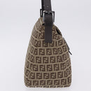 FENDI Zucchino Canvas Mamma Baguette Shoulder Bag Beige 8BR004 Auth 198258V-6