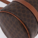 CELINE Macadam Canvas Hand Bag PVC Leather Brown Gold Auth 198260A-14