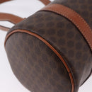 CELINE Macadam Canvas Hand Bag PVC Leather Brown Gold Auth 198260A-16