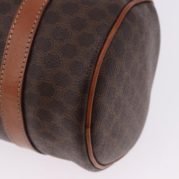 CELINE Macadam Canvas Hand Bag PVC Leather Brown Gold Auth 198260A