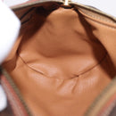 CELINE Macadam Canvas Hand Bag PVC Leather Brown Gold Auth 198260A-19