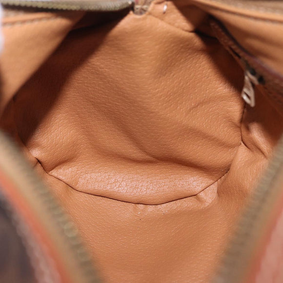 CELINE Macadam Canvas Hand Bag PVC Leather Brown Gold Auth 198260A