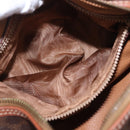 CELINE Macadam Canvas Hand Bag PVC Leather Brown Gold Auth 198260A-11