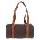 CELINE Macadam Canvas Hand Bag PVC Leather Brown Gold Auth 198260A-2