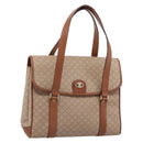 CELINE Macadam Canvas Hand Bag PVC Beige Gold Auth 198262-1