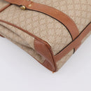 CELINE Macadam Canvas Hand Bag PVC Beige Gold Auth 198262-13