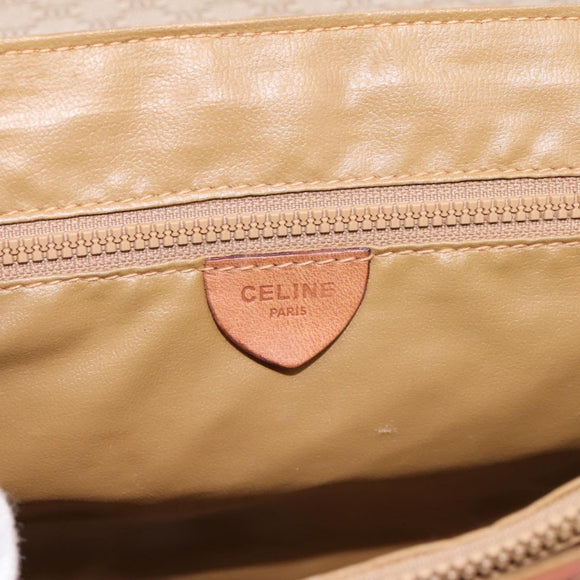 CELINE Macadam Canvas Hand Bag PVC Beige Gold Auth 198262