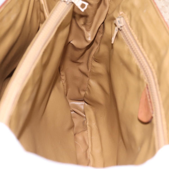 CELINE Macadam Canvas Hand Bag PVC Beige Gold Auth 198262
