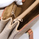CELINE Macadam Canvas Hand Bag PVC Beige Gold Auth 198262-20